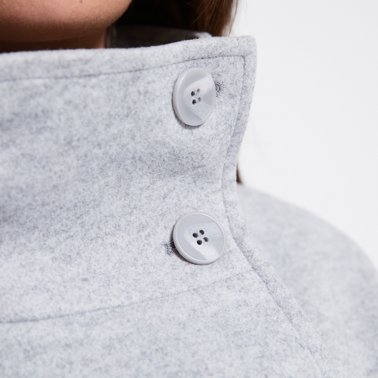Short belted coat "Kendall" Grey Melange
